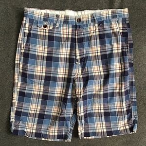 Men’s J.Crew 10” madras plaid short 33 blue